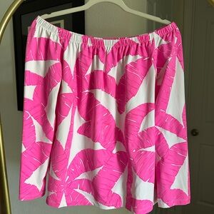 MAHI GOLD Pink and White Floral Off the Shoulder Top